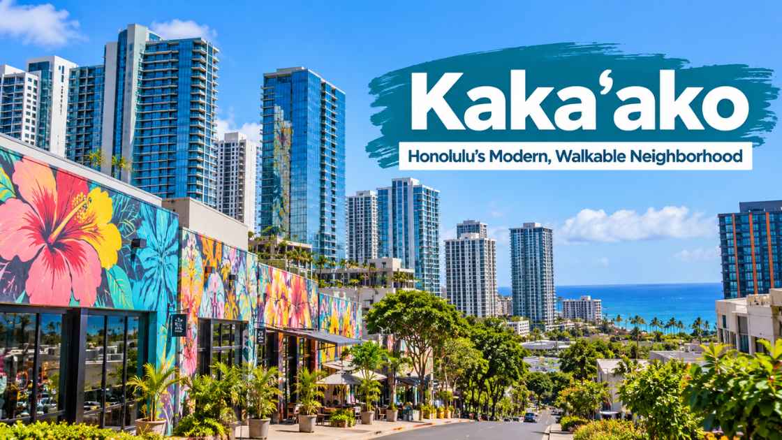 Kakaʻako Honolulu walkable neighborhood with shops and sidewalks